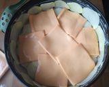Cheddar sajtos krumplitorta, fokhagymás sajtszósszal recept fázis 4 fotója