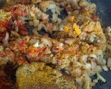A picture of step 3 of Gobhi Matar Keema.