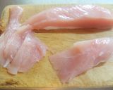 A picture of step 1 of Crispy Chicken Breast Shiso Tempura.