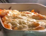 A picture of step 8 of Sausage pasta bake in tomato cream sauce.