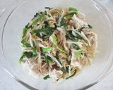 A picture of step 4 of Cold Shabu-Shabu Style Salad with Pork, Garlic Chives, and Bean Sprouts.
