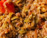 A picture of step 8 of Karele keema recipe.