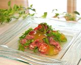 A picture of step 5 of Prosciutto and Asparagus Salad with Bouillon Jelly.