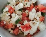 A picture of step 3 of Bruschetta Caprese.