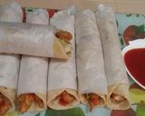 A picture of step 5 of Zinger Shawarma with homemade pita bread❤😋.