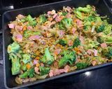 A picture of step 4 of Farfalle Casserole with Ham and Vegetables.