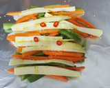 Foto del paso 2 de la receta: Rape con verduras y botones de rovellons en papillote