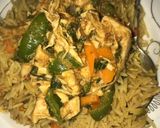A picture of step 6 of Egg fried rice and chicken sauce.