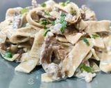 Foto del paso 8 de la receta: Tagliatelle de boletus con carne de caballo y senderilla a la gorgonzola