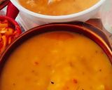 A picture of step 2 of Halwa, Puri, aloo tarkari & chane ki tarkari.