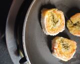 A picture of step 8 of Pinwheel sandwich.