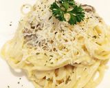Foto langkah ke 7 dari resep Mushroom carbonara spaghetti.