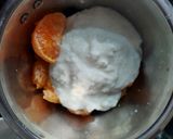 A picture of step 1 of Orange Lassi.