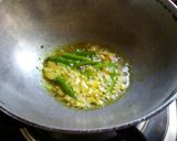 A picture of step 1 of Shepu chi bhaji (dill leaves curry).