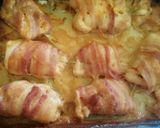 Csirkemell sajttal baconba tekerve recept fázis 2 fotója