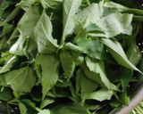A picture of step 1 of Gongura leaves bhaji (Aabadychi bhaji).