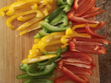 Fajitas de pollo, soja y pimiento tricolor