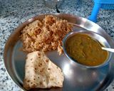 A picture of step 2 of Sindhi sai bhaji spinach with veggies and Bengal gram Dal.