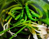 A picture of step 1 of Green garlic chutney.