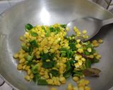 A picture of step 1 of Corn Capsicum Masala.