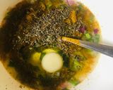 A picture of step 1 of Golden yam fried in egg with sauce🍽.