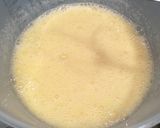 A picture of step 2 of Tres Leches and Peach Layer Cake.
