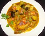 A picture of step 6 of Chicken with Eggplant and Potatoes Curry.