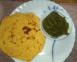 A picture of step 4 of Makai Ki Roti / Sarso Ka Saag.