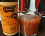 A picture of step 1 of Tomato Juice with Worsesterhire Sauce. 😉.