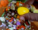 A picture of step 2 of Black Chana Salad.