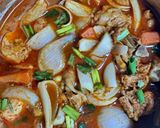 Hình bước làm 3 của món Canh gà xào Hàn Quốc