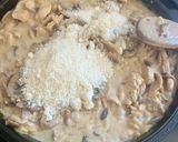 Une image de l'étape 4 de Orzo crémeux poulet / champignons / parmesan 🐓🍄🟫.