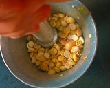 A picture of step 1 of Kathiyavadi lunch :Fresh lobiya Curry, Roti, Cucumber Slices, Pickle & buttermilk.