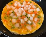 A picture of step 3 of Scallop Egg Foo Young.