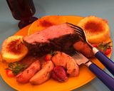Foto del paso 15 de la receta: #LaCocinaNosUneMi bife de chorizo (entrecot en España) al vino rojo y frutos de estación