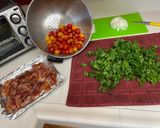 A picture of step 1 of Bacon Tomato Risotto.