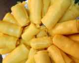 A picture of step 6 of Microwave Khandvi.