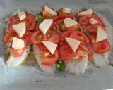 A picture of step 4 of Grilled turbot with Italian-inspired topping.