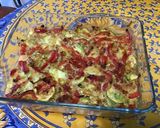 Une image de l'étape 13 de Gratin de courgettes blanches aux poivrons rouges et bouillon de bœuf.