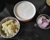 A picture of step 3 of Masala Puri cucumber raita and chole.