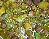 A picture of step 5 of Green undhiyu.