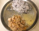 A picture of step 1 of Coconut mithai.