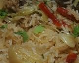 A picture of step 4 of Sabzi pulao.