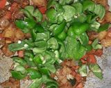 A picture of step 2 of Aloo Capsicum.