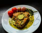 A picture of step 14 of Chicken Francaise.