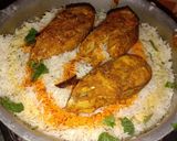 A picture of step 5 of Fish biryani.