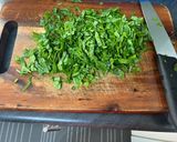 A picture of step 1 of Palak gosh.