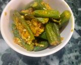 A picture of step 7 of Stuffed garlic bhindi.