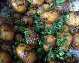 A picture of step 4 of Chatpate baby potatoes.