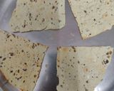 A picture of step 1 of Masala Papad triangles.